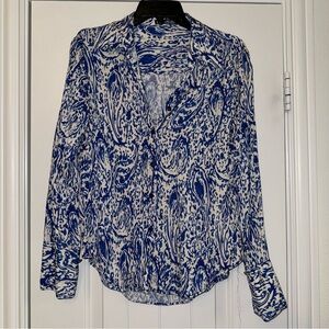 Zara blue print top